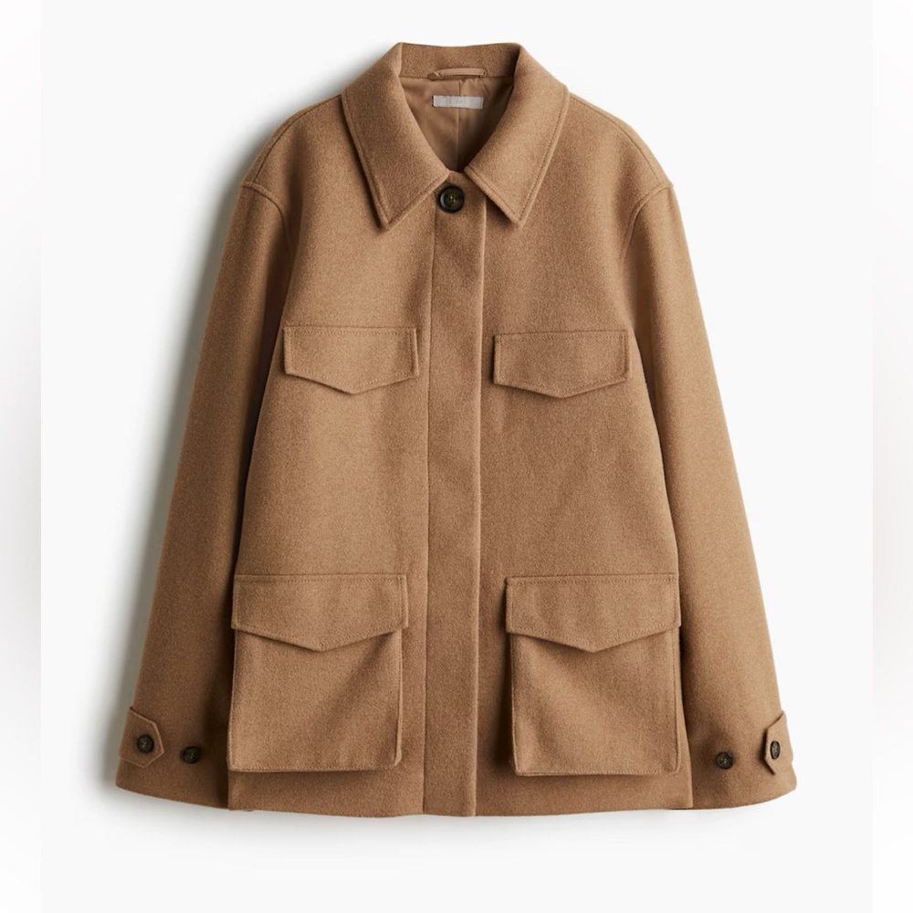 H&M Dark Beige Jacket with Collar, size XL